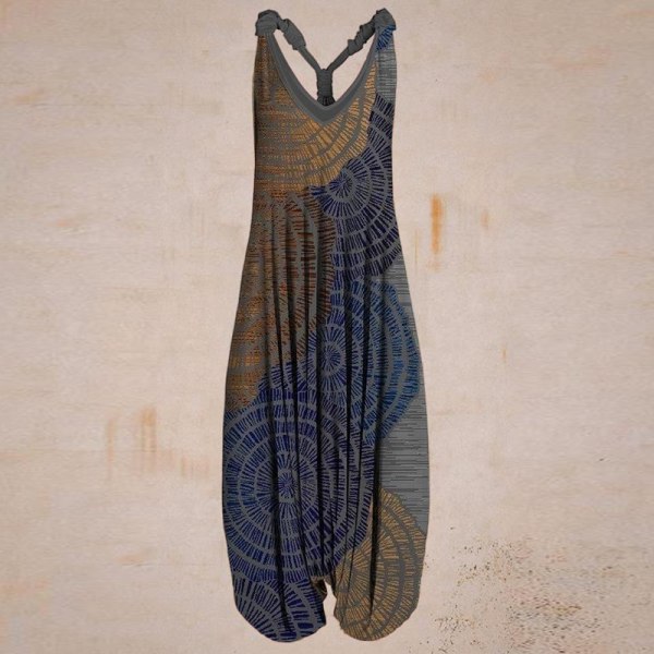 Kvinner Jumpsuit V-hals Tanktopper Jumpsuiter Løs midje Body 4# 5XL