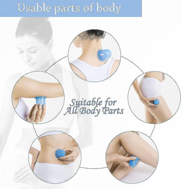 7 st/ set Silikon Anti-cellulitkopp Vakuumterapi Kroppssmärtlindring Massageburkar Anticelluliter Röd