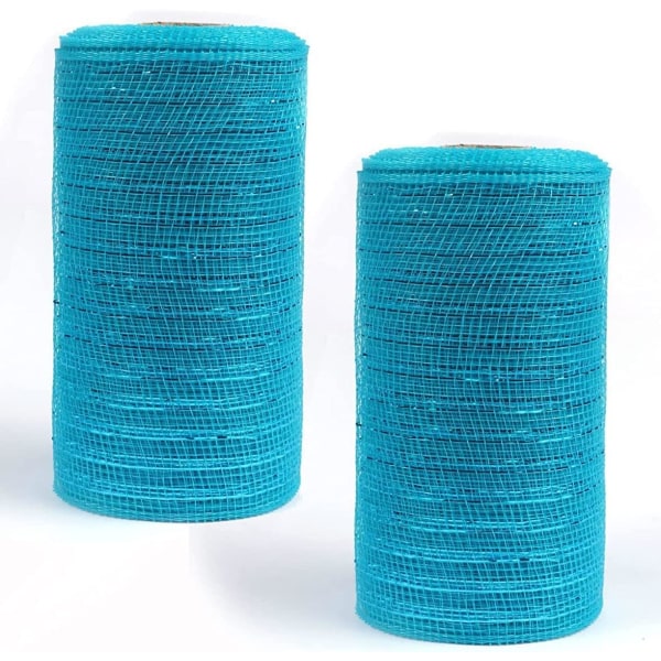 2-pack 10" metalliskt mesh (totalt 20 yards, turkos)