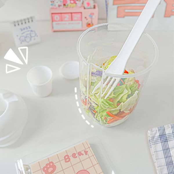 Frukost Havregryn spannmål Nöt Yoghurt Sallad Cup Behållare Set wit
