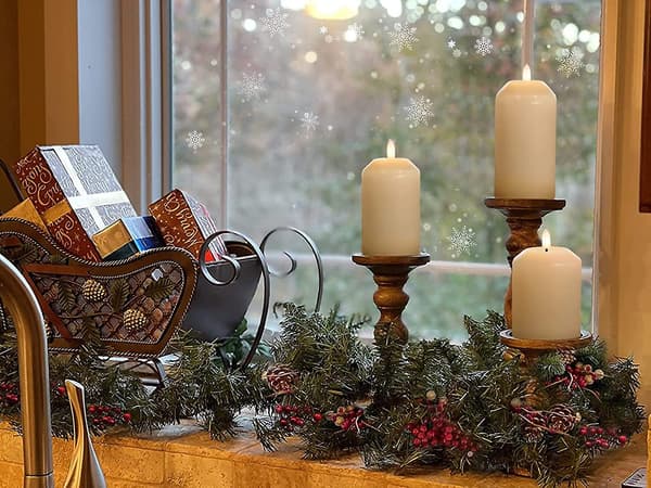 LED-stearinlys med til juledekorasjoner - sett med 3