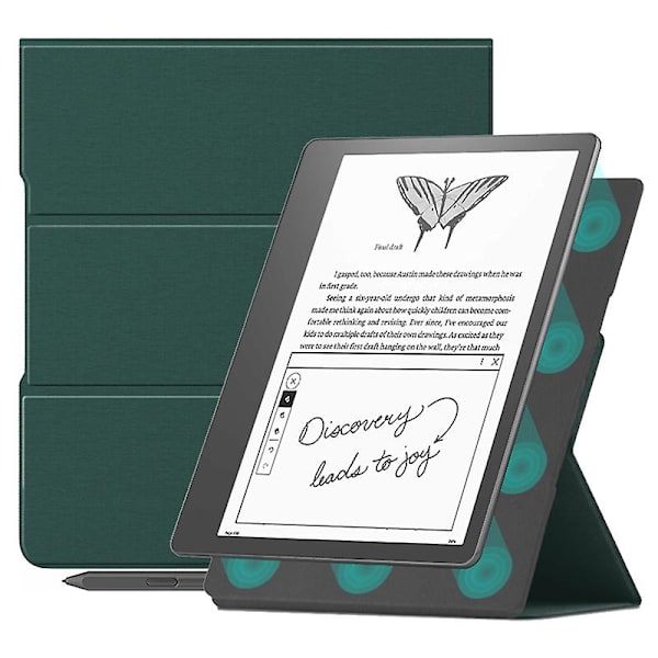 För Amazon Kindle Scribe Magnetic E- case Pu Läderställ Cover Green