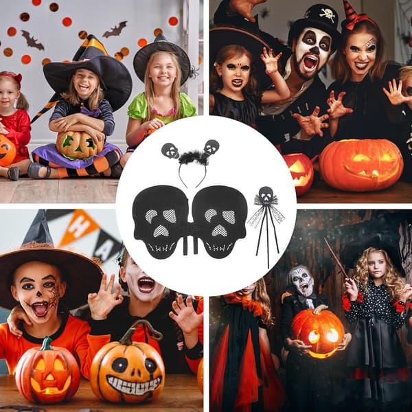 Halloween Kostume - Sort Skelet, Halloween Sæt med Vinger til Børn