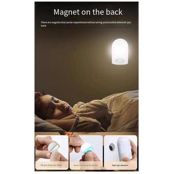 Rund LED-sensorlampe Liten bordlampe Soverom Nattlampe Bærbar Nødlampe