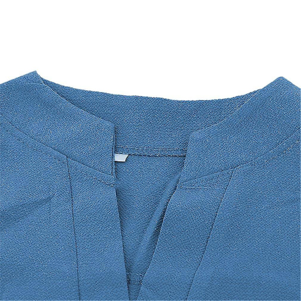 Stretchig kvinnor V-hals solid chiffong blus dam långärmad blusskjorta