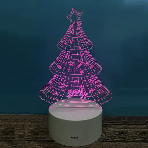 Juletræ 3D Natlys USB Illusion Lampe Re