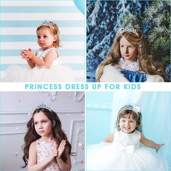 Set med 2 Princess Crown Pannband Girl's Tiara Pannband Tiara Rhin