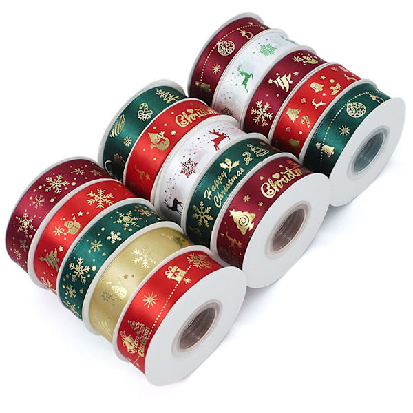 Julband Multipurpose Ljus färg Dekorativt Festligt Praktisk Juldekoration Bärbart tecknat mönsterförpackningsband för jul C