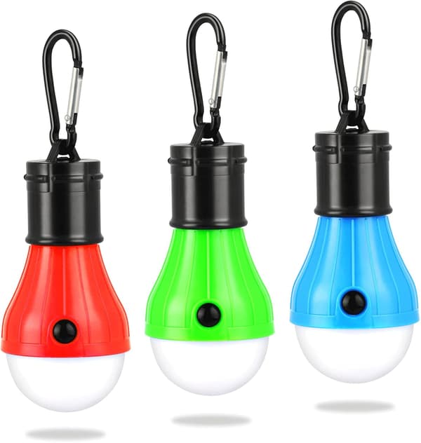 Campinglys, 3x LED Campinglanterne Batteridrevet Camping L