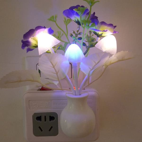LED Mushroom Night Lights Blommig lampa 1 1