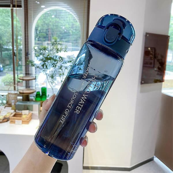 780 ml bärbar vattenflaska genomskinliga läckagesäkra dricksflaskor Blue