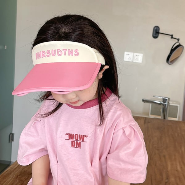 Sommerhat med briller Børn unisex Stor skygge Solbeskyttelse Visir Pink 46-55cm