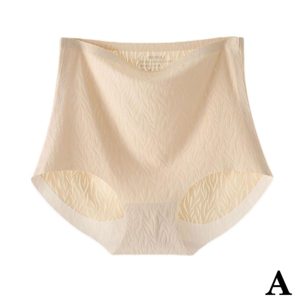 Silkeslen hög midja formade underkläder, kvinnlig hög midja utan märke Beige XXL(70-80kg)