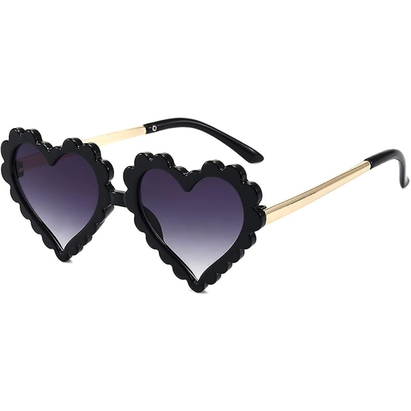 Barnsolglasögon Flickor Barnsolglasögon Hjärtformade solglasögon Love Heart Glasögon retro med UV-skydd för ålder 3-12 år