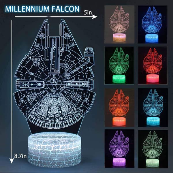 4-pack 3D yölamppu 3D led Star Wars lamppu Illuusio lamppu 7
