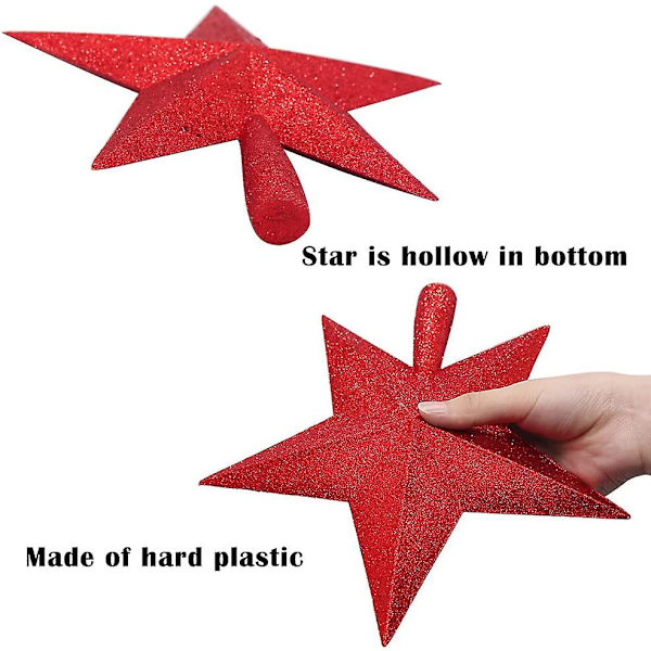 Glitter Star Christmas Tree Topper- Jul splittringssäker julgransdekoration Treetop