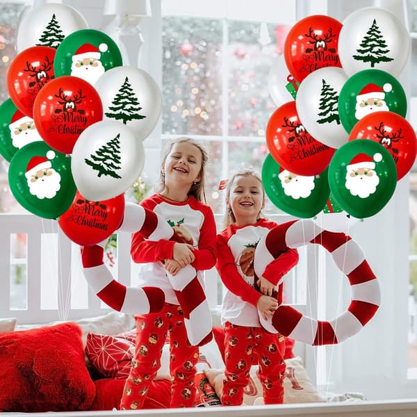 Juleballonger 100 stk God Jul Festballonger Dekorasjoner Latex