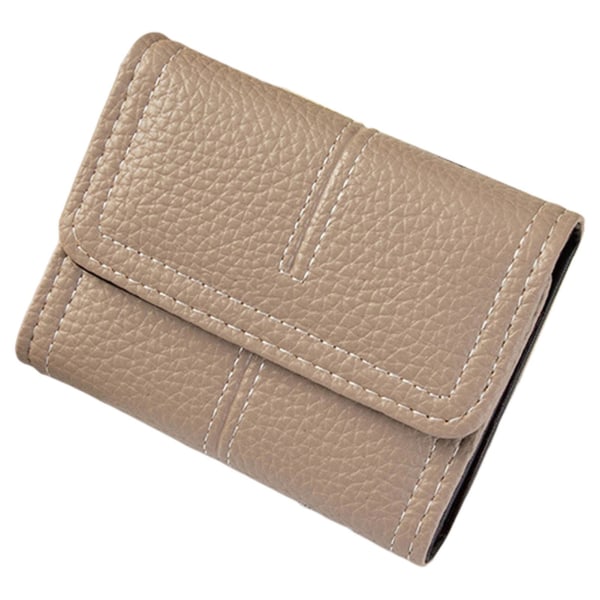 Kortholder Bærbar Komfortabelt blødt kunstlæder Multi Pocket Dame Kortopbevaringspose Kontorbrug Mengxi Grey
