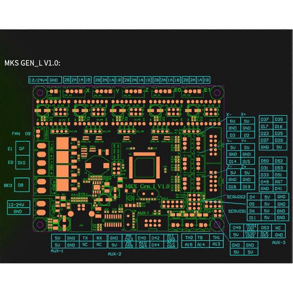 3D-printer bundkort til MKS Gen-L V1.0 kontrolkort kompatibelt med Ramps Open Source