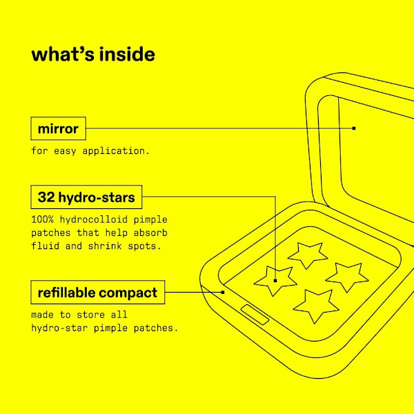 STARFACE | Akneplastre | Gule Stjerner | Hydrokolloid | Indeholder