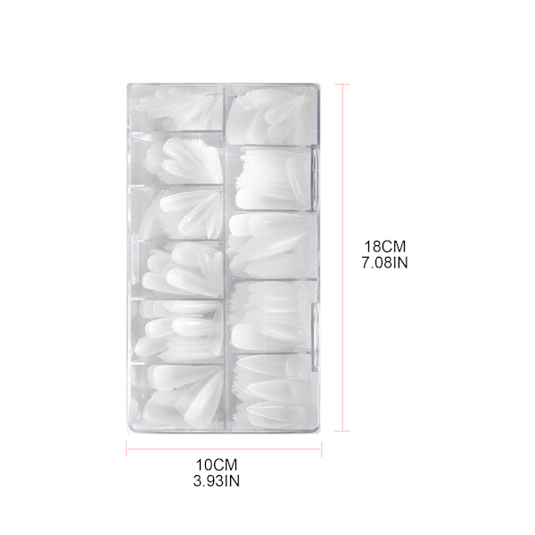 500 stk. Transparente falske neglespidser Mat firkantet trapez stiletdråbe Oval falske negletips til hjemme DIY Nail Art Salon Water drop