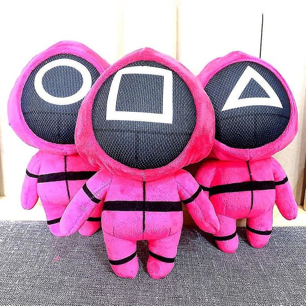 22 cm squid game plyschleksak Söt tecknad docka man i rött Square