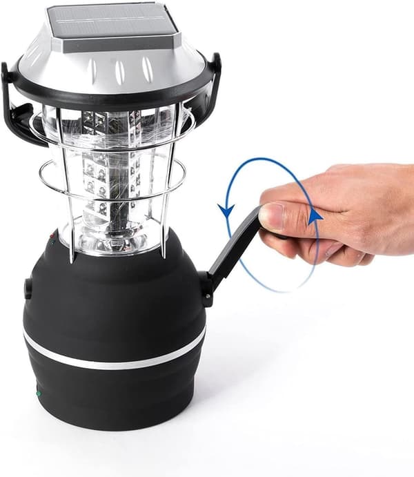 Solcellelanterne, Ultra Lys LED Campinglys, 5 Opladningsmetoder