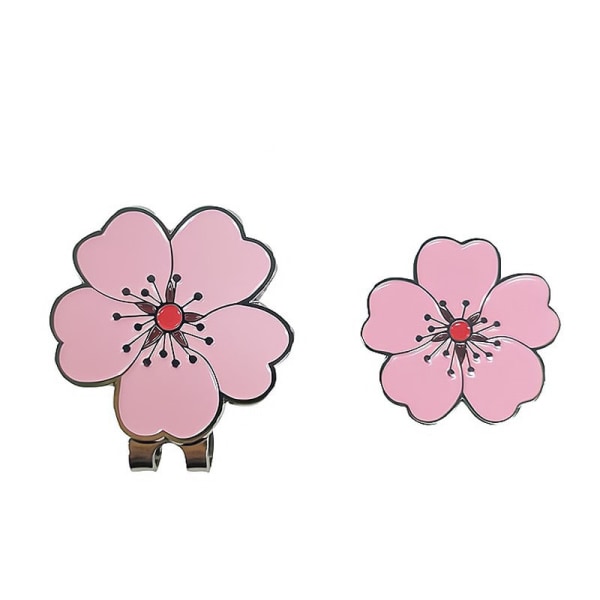 2st-Flower Golf Ball Marker med Golf Hat Clip för din vän。Golfpresenter för kvinnor