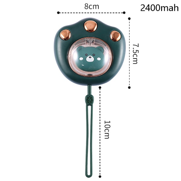Sähköinen talvikäsienlämmitin Kissankynsi-käsienlämmitin varavirtalähde Green 2400mah