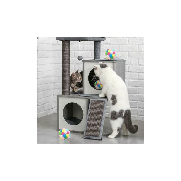Cat Ball with Bell 3-pack Mjuk Cat Pom Pom Ball Interactive Toy LYLM