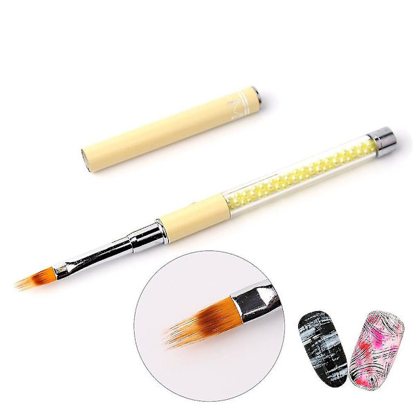 1 st Ombre Nagelborste Med Strasshandtag Nylon Hår UV Gel Borste För Nail Art Tools