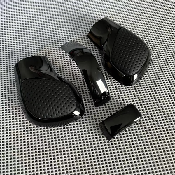 Svart Krom Med Alcantara Läder Växelspaksknopp Cover DSG Emblem För VW Golf 6 7 R Passat B7 B8 CC R20 Jetta MK6 GLI-svart Läderhål Black Leather Hole