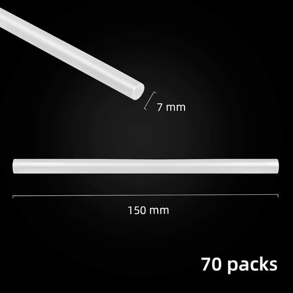 70 stycken 7x150mm transparenta smältlimstift för limpistol