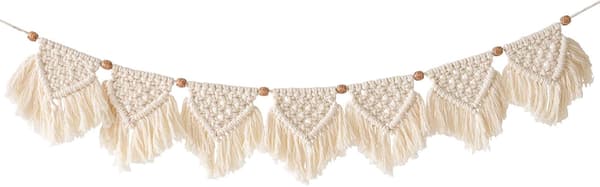Makramee Kudottu Seinävaate Viirinauha - Boho Chic