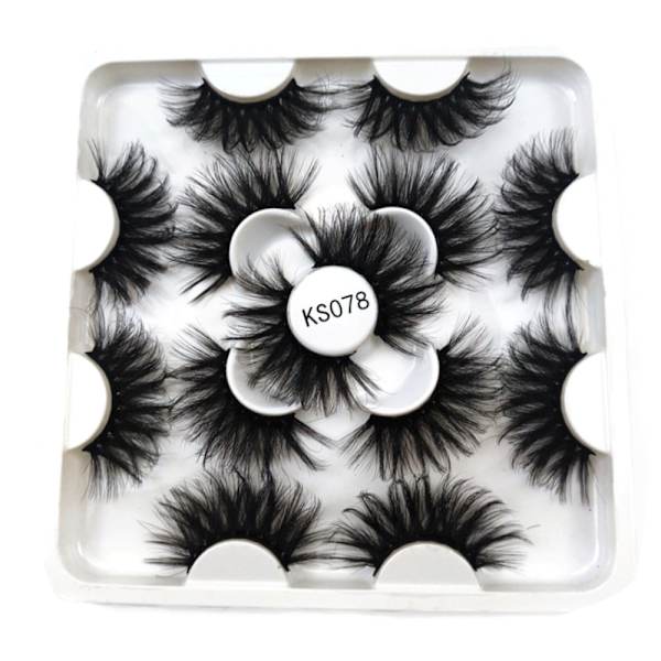 7 par 25 mm ögonfransar Faux lösögonfransar Wispy Extension Ks078 7pair