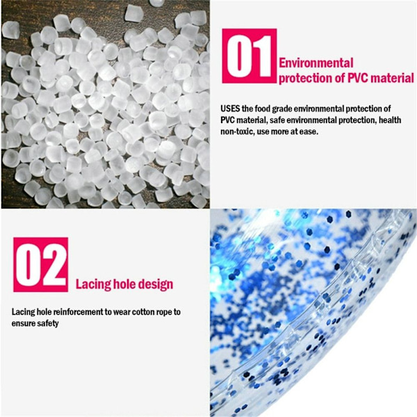 Transparent Glitter Pool Foats Badering MULTICOLOR multicolor 80