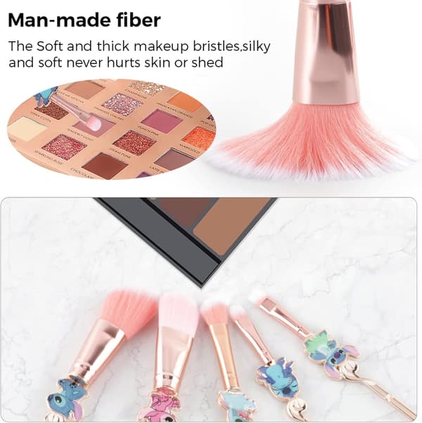 ##/[5 st] Sminkborste Set, Presentera Kosmetiska Borstar för Puder Ögon##/