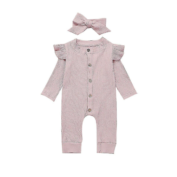 Baby Spring Autumn Clothing - Newborn Baby / Ribbed Clothes Beige 6M