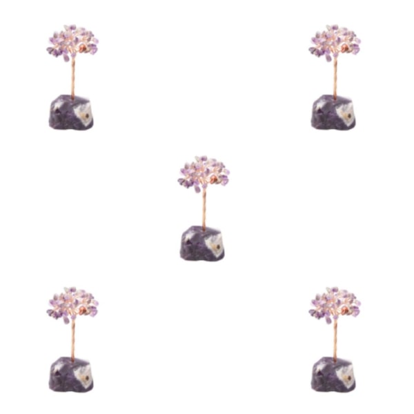 1/2/3/5 Lucky Tree Heminredning Utsökt hantverk och naturligt amethyst+amethyst 13cm 5PCS