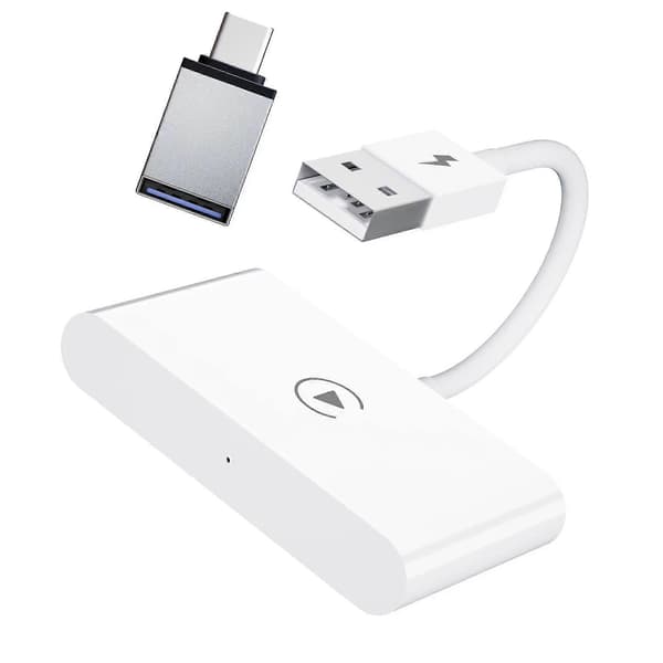 Kablet til trådløs CarPlay-adapter USB-grensesnitt Plug and Play Praktisk Carplay Dongle-boks for iPhone flat overflate