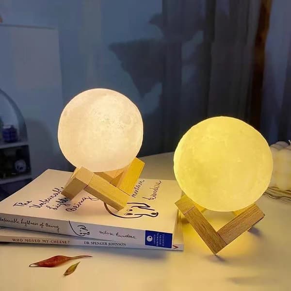 12cm Moon Light-Dekorativt LED-farvelys 3D Moon Art LED Moon