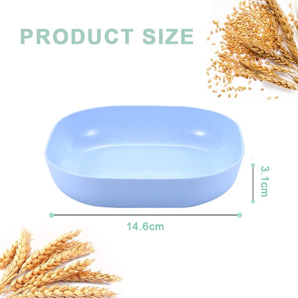4 stk polypropenplasttallerkener med dype sider for oppvaskmaskin blue