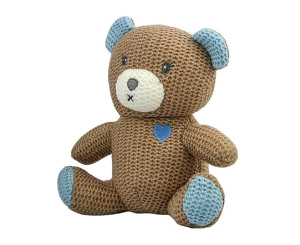 Bespoke Baby - Stickad Bear Rattle Toy