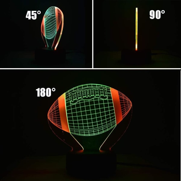 American Football LED 3D Illusion USB Nattlampa Rugbylampa