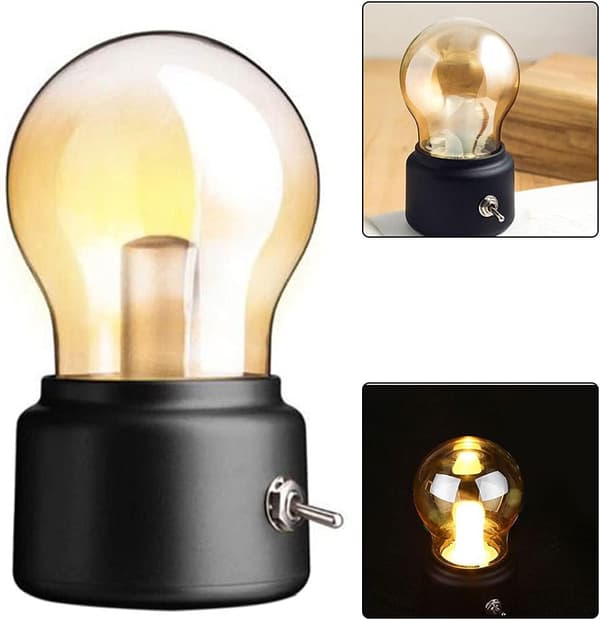 Retro nattlampe USB oppladbar LED-bordlampe Bærbar