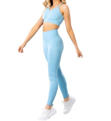 Vaaleansiniset Saumattomat Tightsit Leggingsit M blue Blå Medium