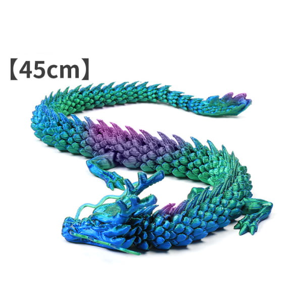 3D-tulostettu nivelletty lohikäärme akvaarion maisemointikoriste F 45CM