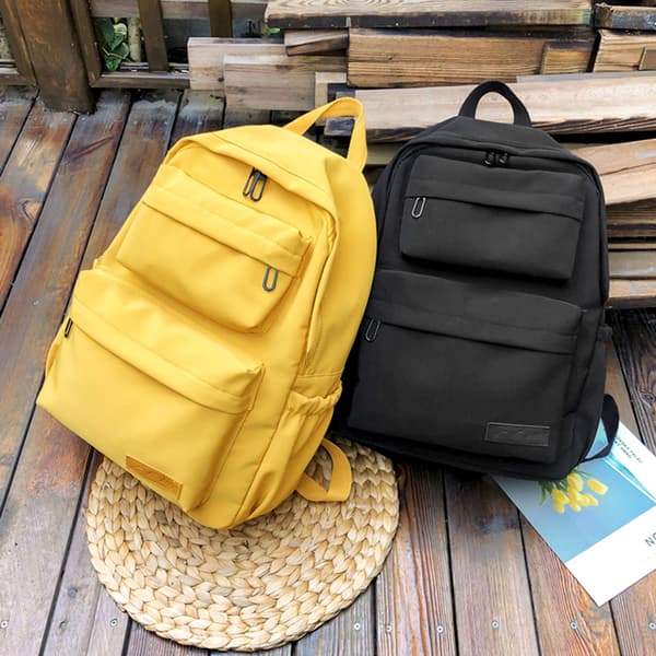 Canvas rygsæk til kvinder Stor kapacitet Casual Daypack til skolerejser Orange