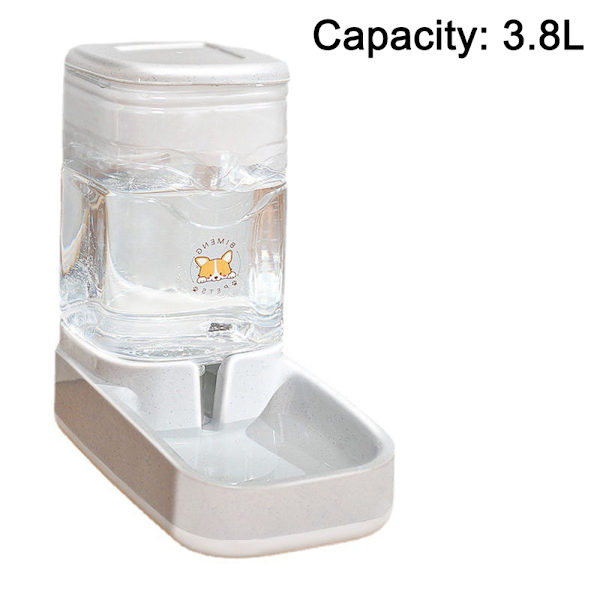 Automatisk hunde- og katte Gravity mad- og vanddispenser sæt, 3,8l gray