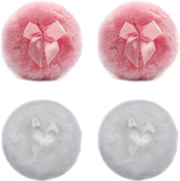 Fluffy Plush Powder Puff, Soft Face Powder Puff Bowknot